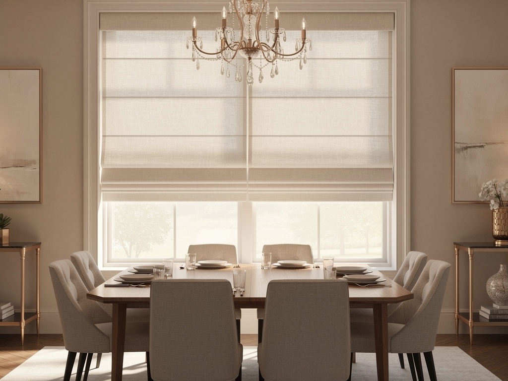 Beautiful Roman shades in a modern Denver home